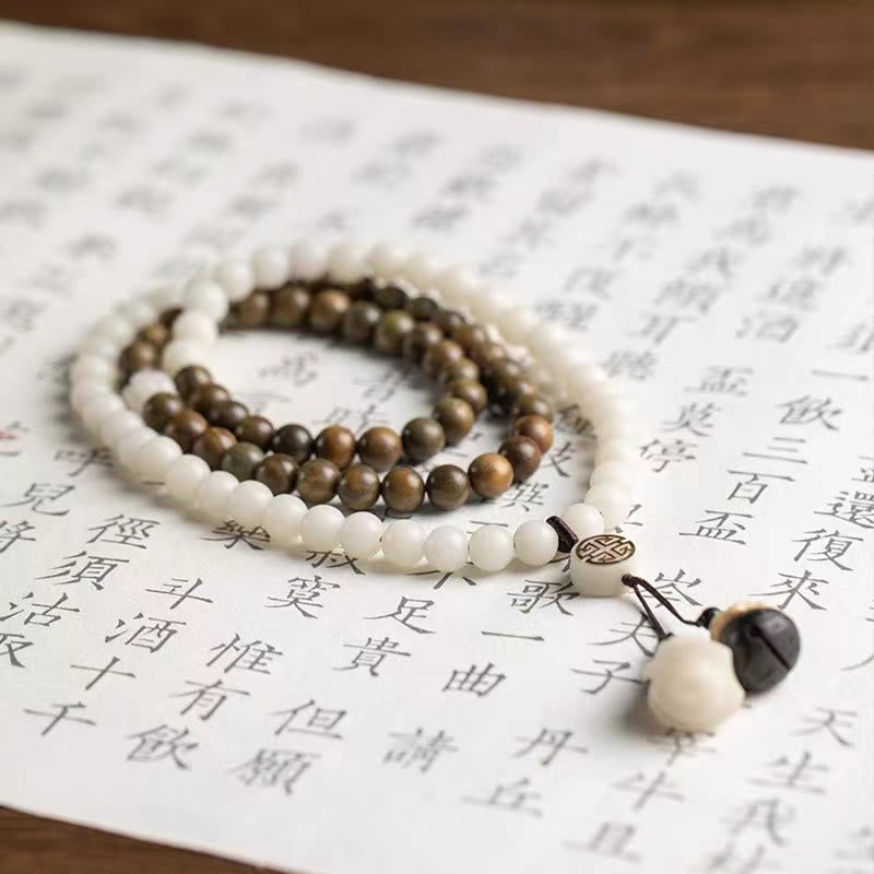 Buddha Stones Natural Green Sandalwood Bodhi Seed Soothing Bracelet - image 4