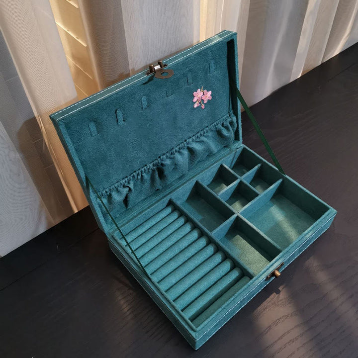 Buddha Stones Flowers Dragonfly Jewelry Box Organizer Single Layer Jewelry Storage Box Flannel Box - image 8