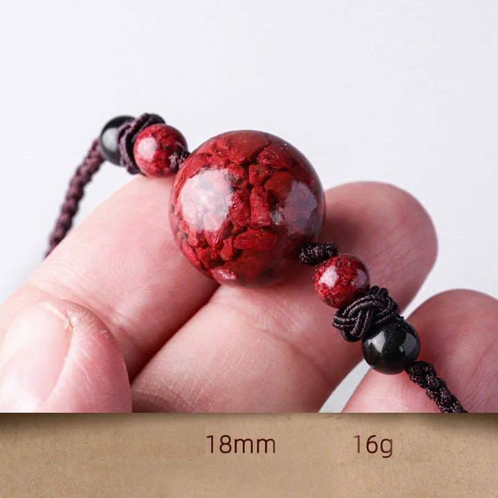 Buddha Stones Natural Cinnabar Stones Bead Blessing Necklace Pendant - 18mm - image 8