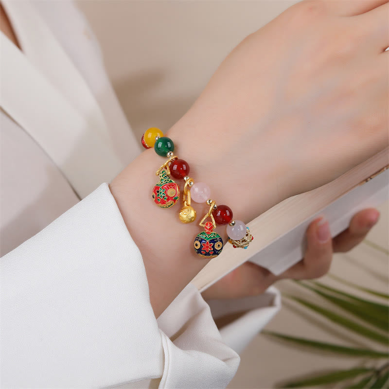 Buddha Stones Gold Swallowing Beast Family Various Agate Crystal Success Bracelet - image 6