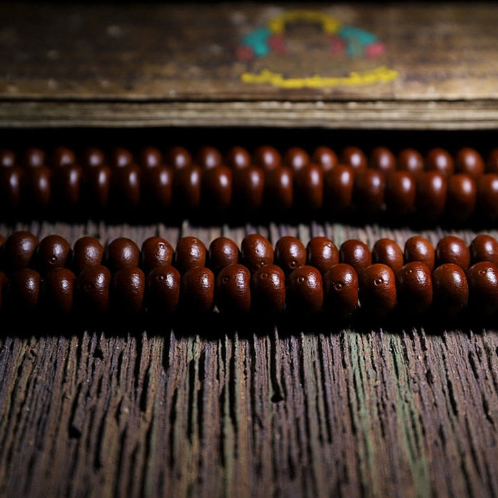 Buddha Stones Natural Tibet 108 Mala Beads Purple Bodhi Seed Three-eyed Dzi Bead Copper Dorje Harmony Bracelet - image 10