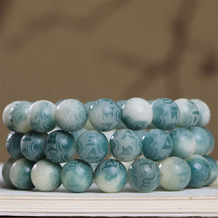 Buddha Stones Bodhi Seed Om Mani Padme Hum Engraved Keep Away Evil Spirits Bracelet - image 11