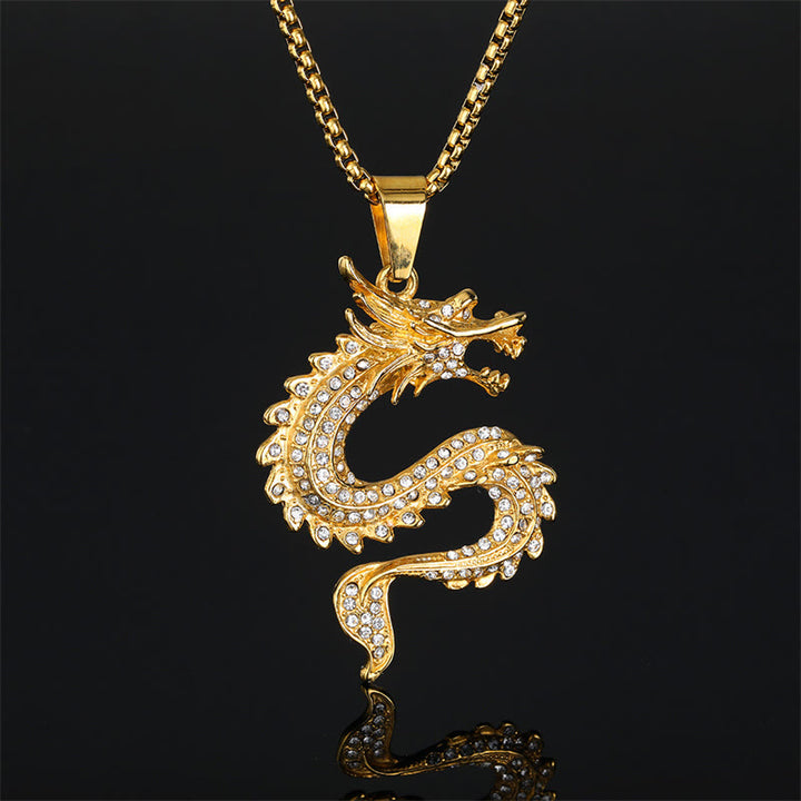 Buddha Stones Chinese Zodiac Dragon Zircon Protection Necklace Pendant - Dragon(Protection♥Success) - image 0
