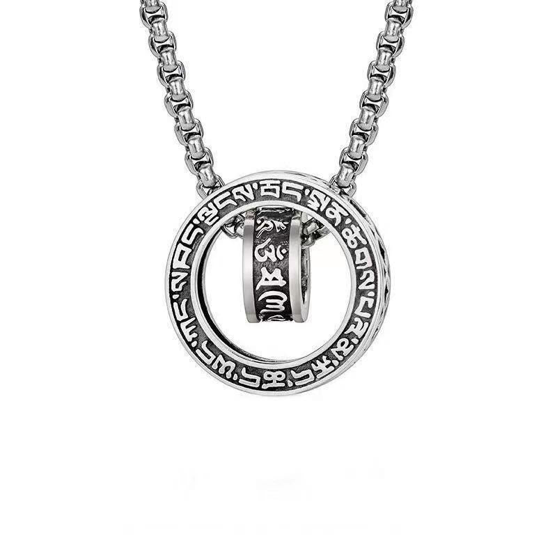 Buddha Stones Tibetan Om Mani Padme Hum Carved Peace Purity Chain Necklace Pendant - image 16