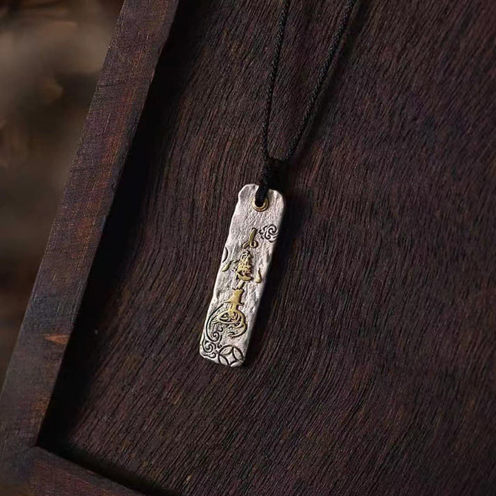 Buddha Stones Making A Fortune Chinese Character Copper Coin Wealth Necklace Pendant - Making A Fortune Chinese Character - image 0