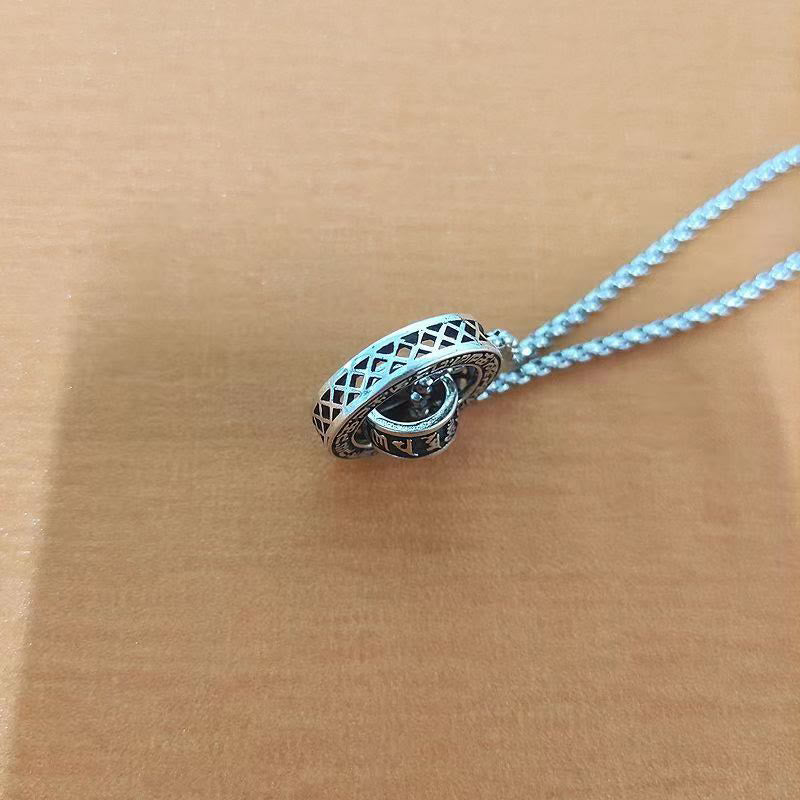 Buddha Stones Tibetan Om Mani Padme Hum Carved Peace Purity Chain Necklace Pendant - image 8