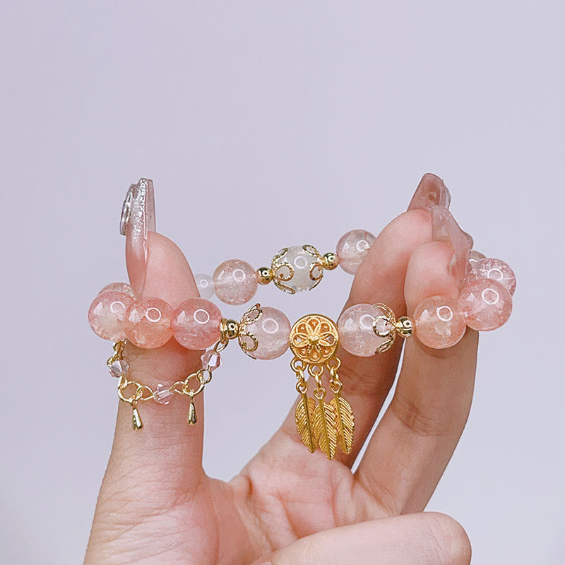 Buddha Stones Glass Bead Dream Catcher Protection Charm Bracelet - image 5