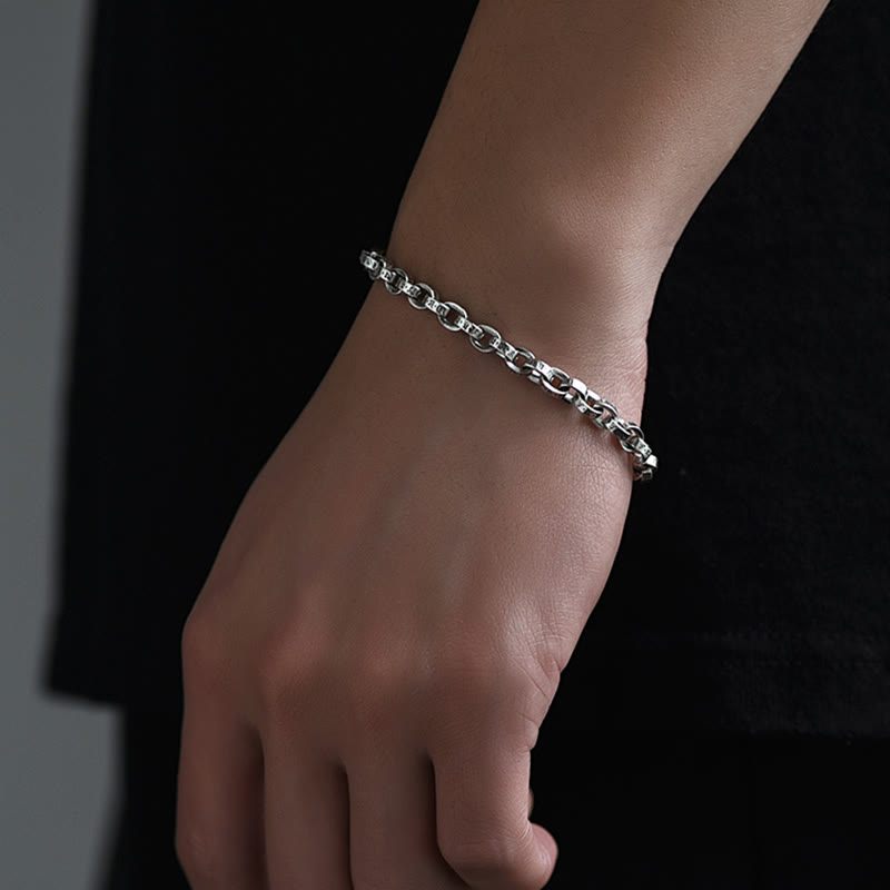 Buddha Stones 925 Sterling Silver Om Mani Padme Hum Carved Design Creativity Metal Bracelet - image 11