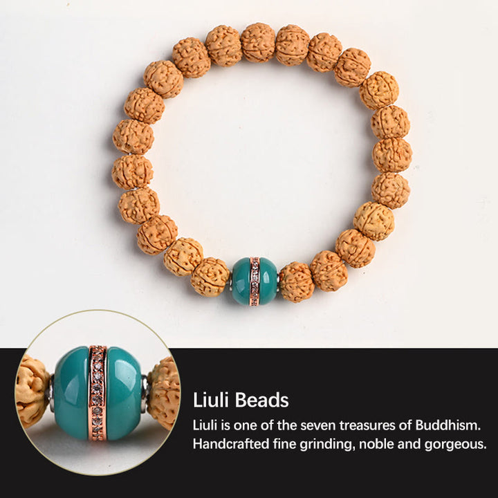 Buddha Stones Tibet Rudraksha Bodhi Seed Wealth Auspiciousness Bracelet - image 30