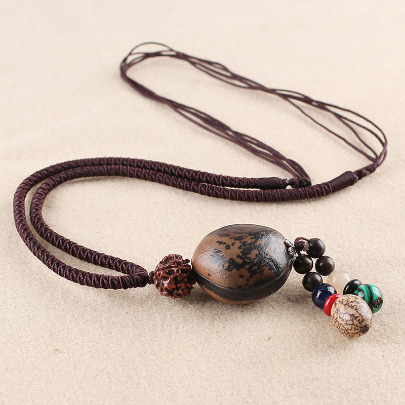 Buddha Stones Bodhi Seed Lotus Wisdom Harmony Necklace Pendant - Bodhi Seed&Rudraksha Bodhi Seed - image 12