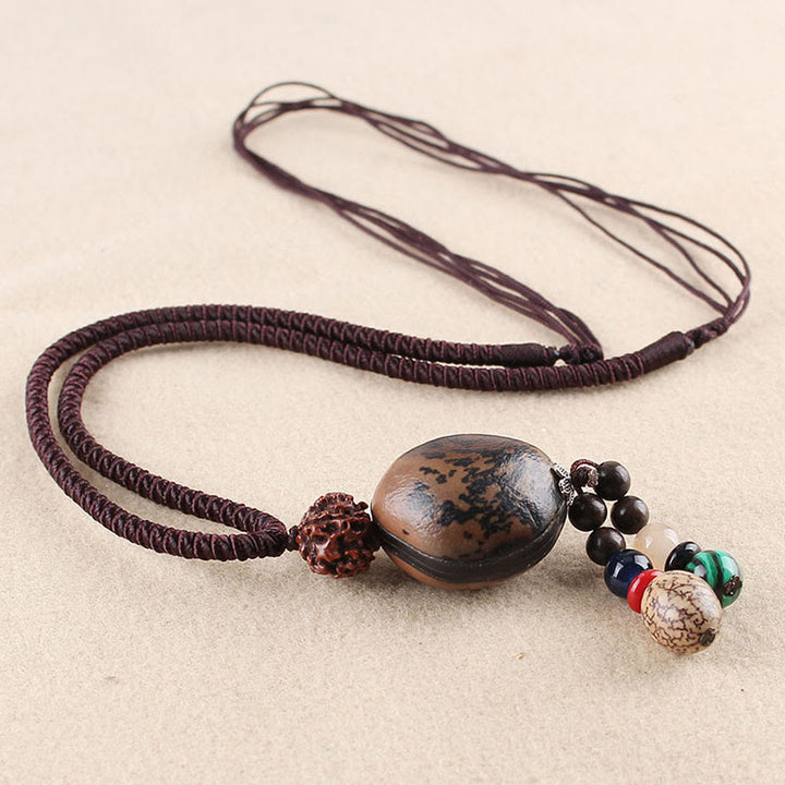 Buddha Stones Bodhi Seed Lotus Wisdom Harmony Necklace Pendant - Bodhi Seed&Rudraksha Bodhi Seed - image 12