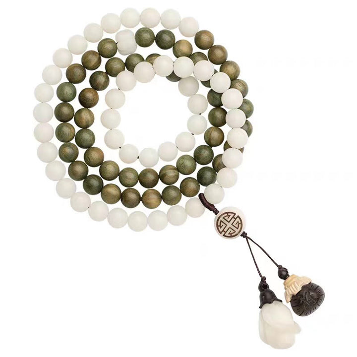 Buddha Stones Natural Green Sandalwood Bodhi Seed Soothing Bracelet - image 15