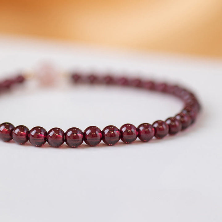 Buddha Stones Natural Garnet Strawberry Quartz Calm Bracelet - image 4