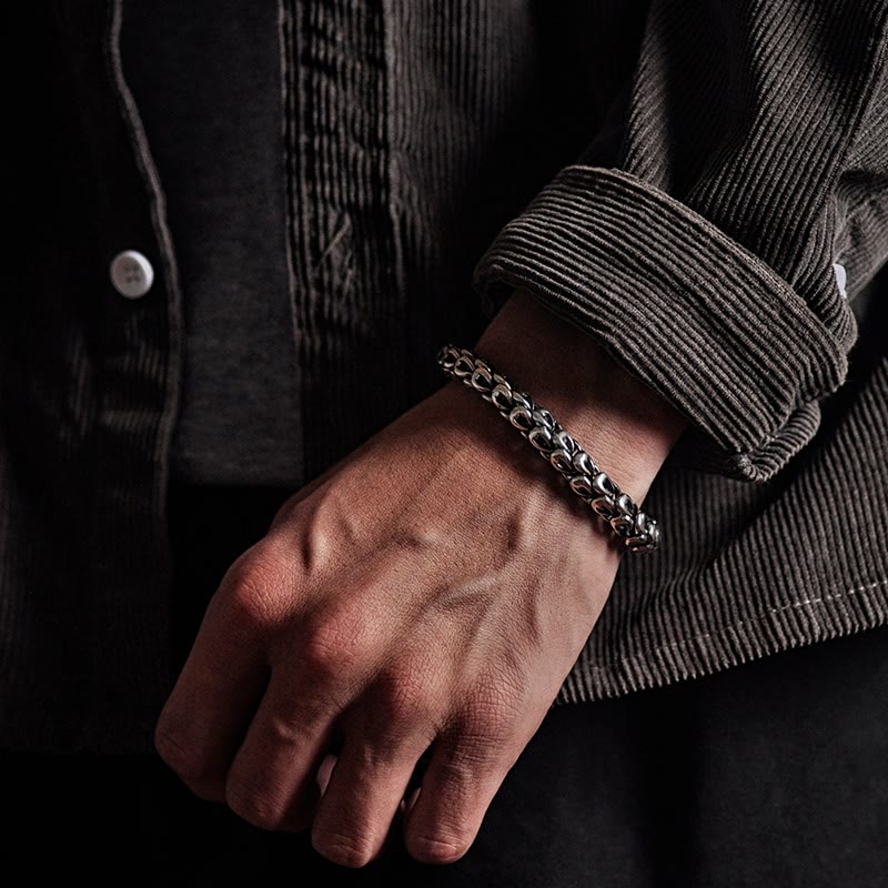 Buddha Stones Retro Dragon Scale Pattern Success Strength Bracelet - 22cm - image 0