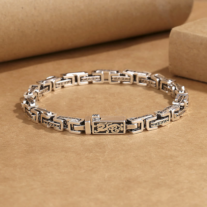 Buddha Stones Dragon Om Mani Padme Hum Engraved Copper Luck Success Bracelet - 22cm - image 0