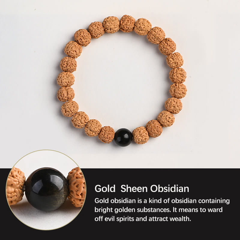 Buddha Stones Tibet Rudraksha Bodhi Seed Wealth Auspiciousness Bracelet - image 15