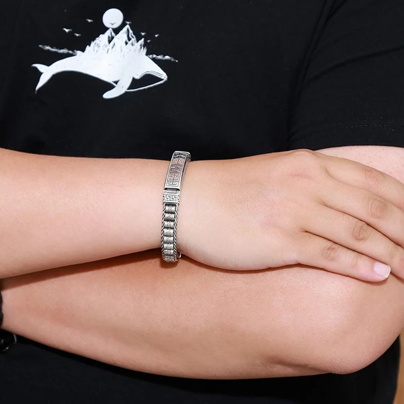 Buddha Stones Vintage Lines Pattern Balance Rotatable Bracelet - image 3