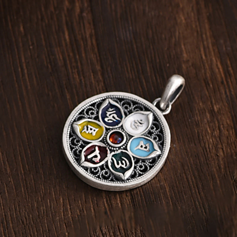 Buddha Stones Tibetan Om Mani Padme Hum Purity Necklace Pendant - image 6