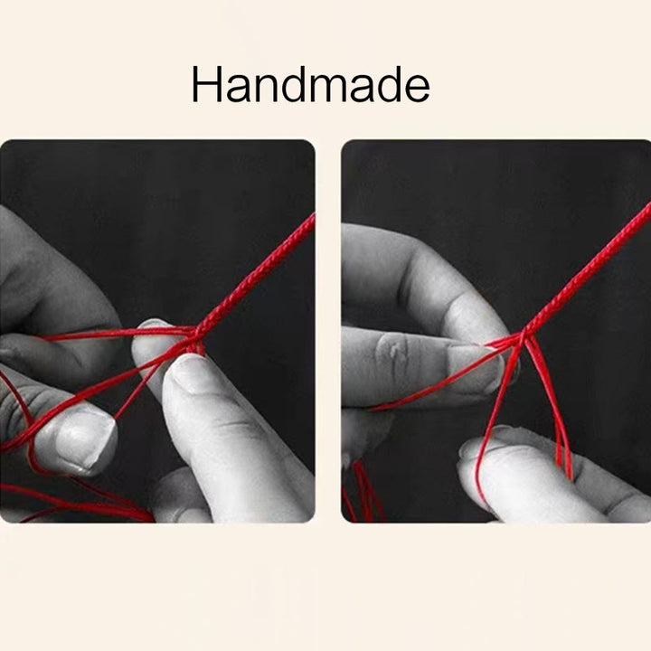 Buddha Stones Natural Cinnabar Jade Peace Buckle Blessing Bracelet - image 14