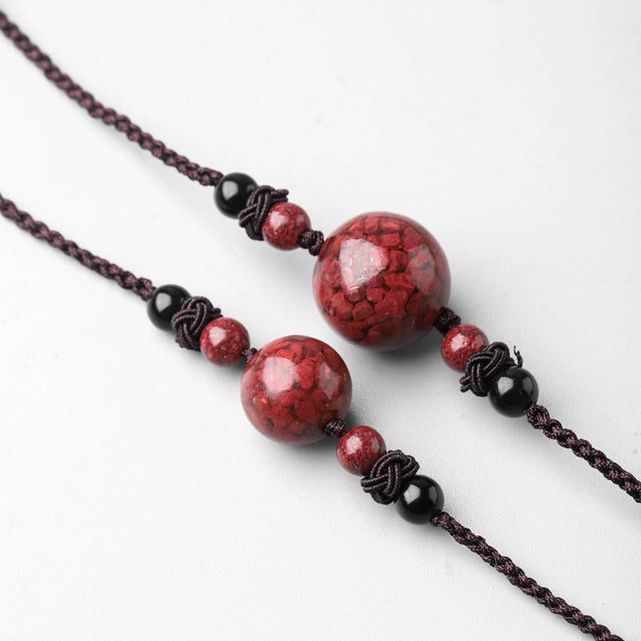 Buddha Stones Natural Cinnabar Stones Bead Blessing Necklace Pendant - image 11