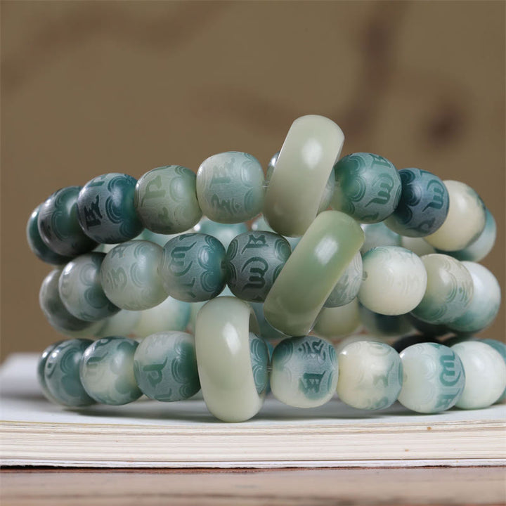 Buddha Stones Bodhi Seed Om Mani Padme Hum Engraved Keep Away Evil Spirits Bracelet - image 5