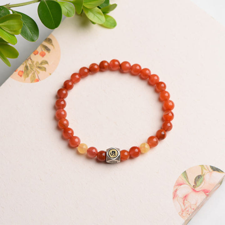 Buddha Stones 925 Sterling Silver Chinese Zodiac Natal Buddha Amulet Red Agate Amber Self-acceptance Bracelet - image 3