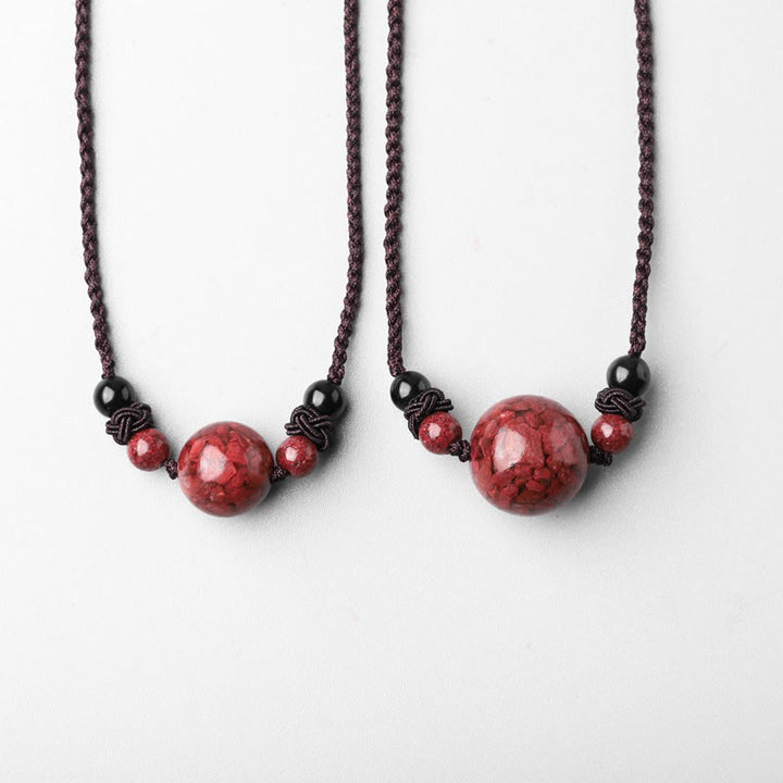 Buddha Stones Natural Cinnabar Stones Bead Blessing Necklace Pendant - image 13