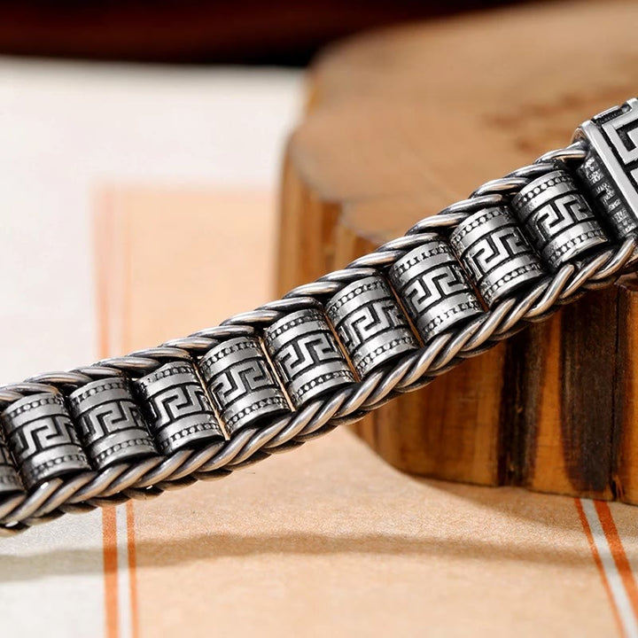 Buddha Stones Vintage Lines Pattern Balance Rotatable Bracelet - image 2