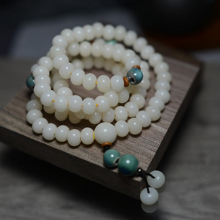 Buddha Stones 108 Mala Beads Bodhi Seed Keep Away Evil Spirits Calm Bracelet - image 1