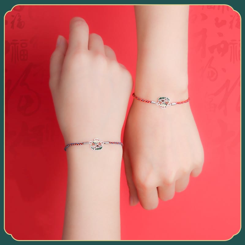 Buddha Stones 925 Sterling Silver Zongzi Pattern Luck Multicolored Handcrafted Bracelet - image 11