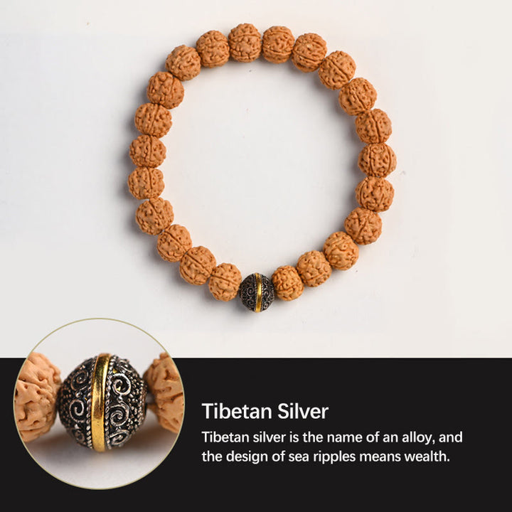 Buddha Stones Tibet Rudraksha Bodhi Seed Wealth Auspiciousness Bracelet - image 2