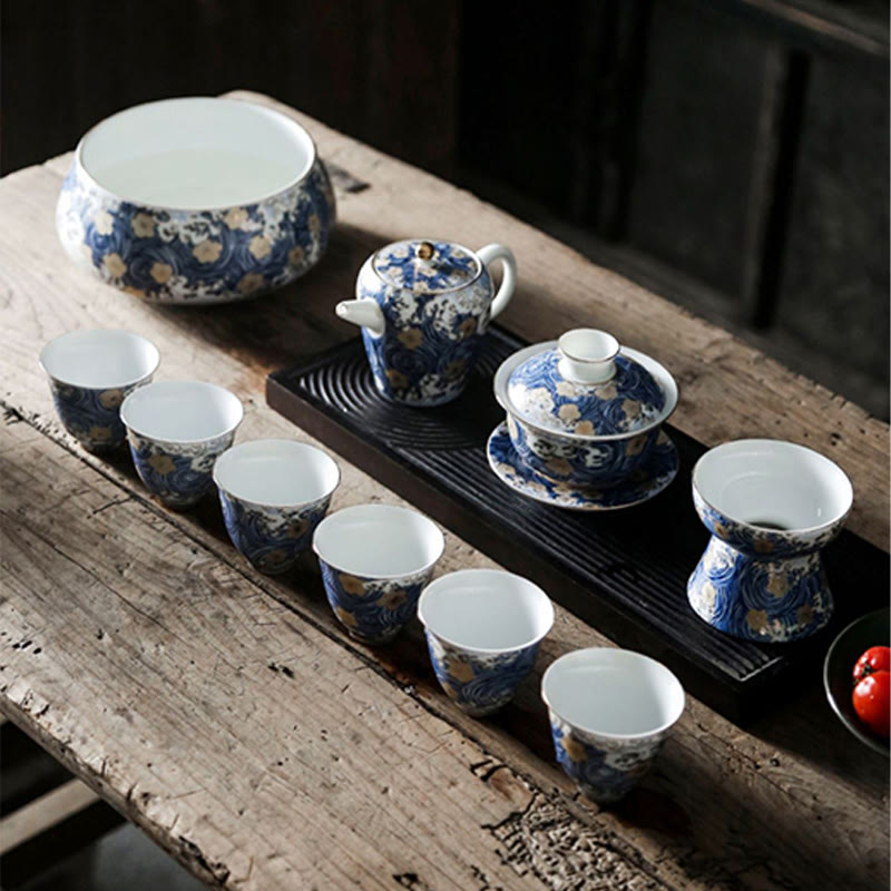 Buddha Stones Vintage Ocean Sea Waves Ceramic Teacup Tea Cups - image 11