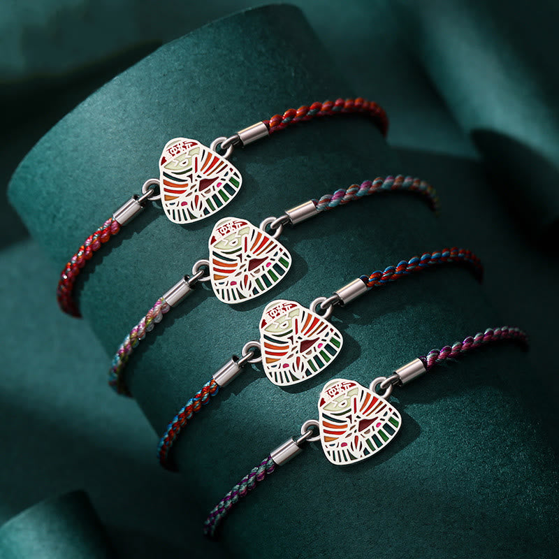 Buddha Stones 925 Sterling Silver Zongzi Pattern Luck Multicolored Handcrafted Bracelet - image 1