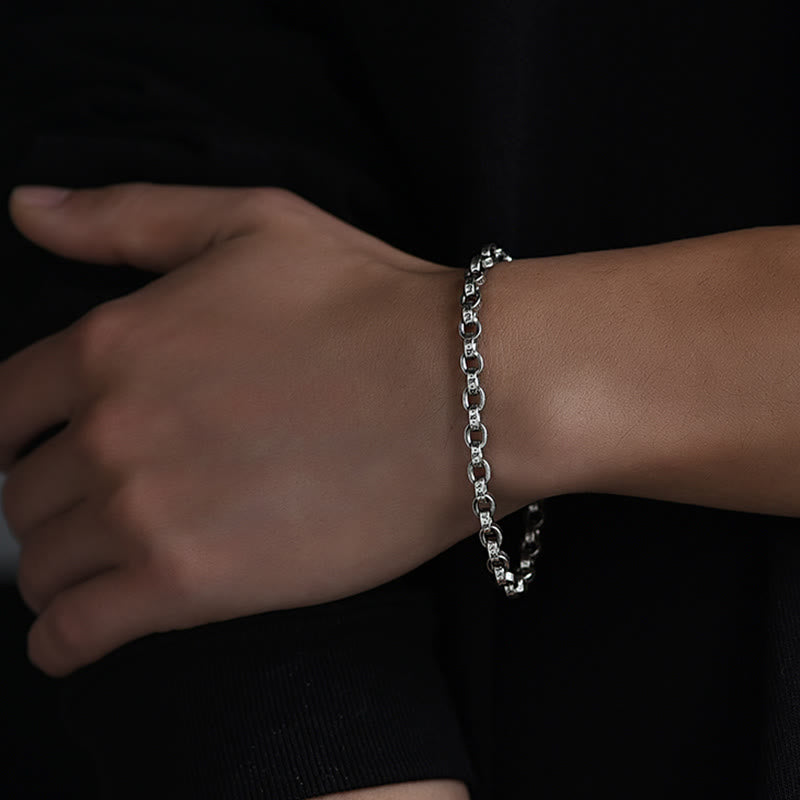 Buddha Stones 925 Sterling Silver Om Mani Padme Hum Carved Design Creativity Metal Bracelet - image 9