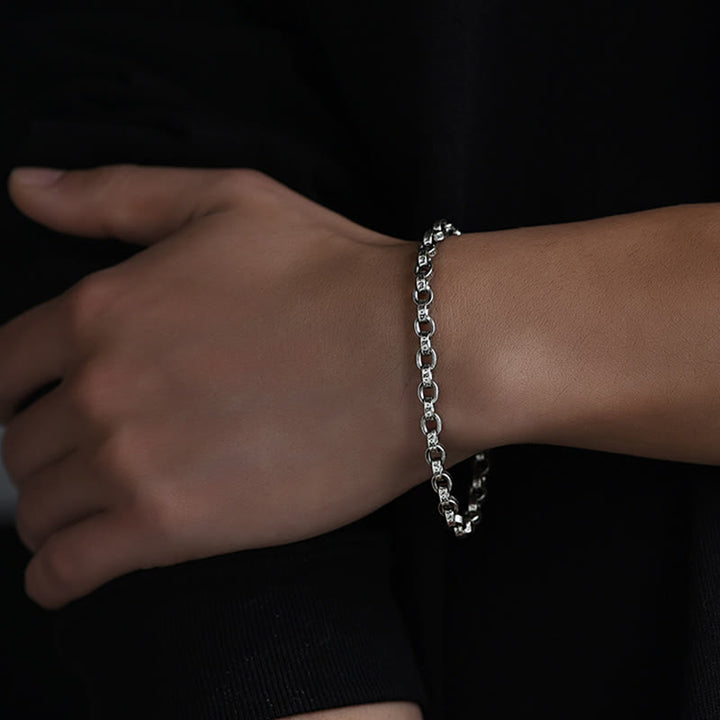 Buddha Stones 925 Sterling Silver Om Mani Padme Hum Carved Design Creativity Metal Bracelet - image 9