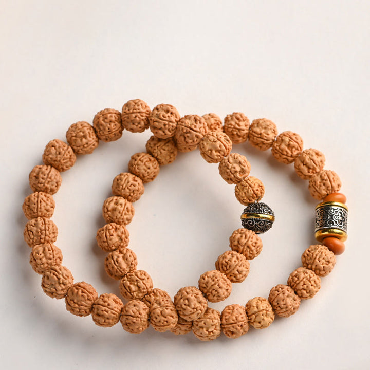 Buddha Stones Tibet Rudraksha Bodhi Seed Wealth Auspiciousness Bracelet - image 0