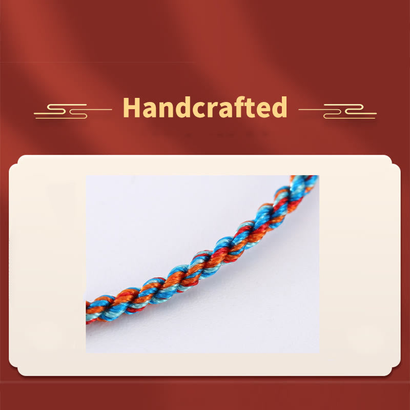 Buddha Stones 925 Sterling Silver Zongzi Pattern Luck Multicolored Handcrafted Bracelet - image 12