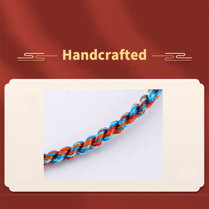 Buddha Stones 925 Sterling Silver Zongzi Pattern Luck Multicolored Handcrafted Bracelet - image 12