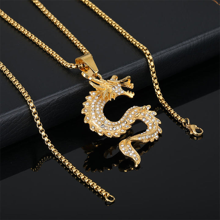 Buddha Stones Chinese Zodiac Dragon Zircon Protection Necklace Pendant - image 3