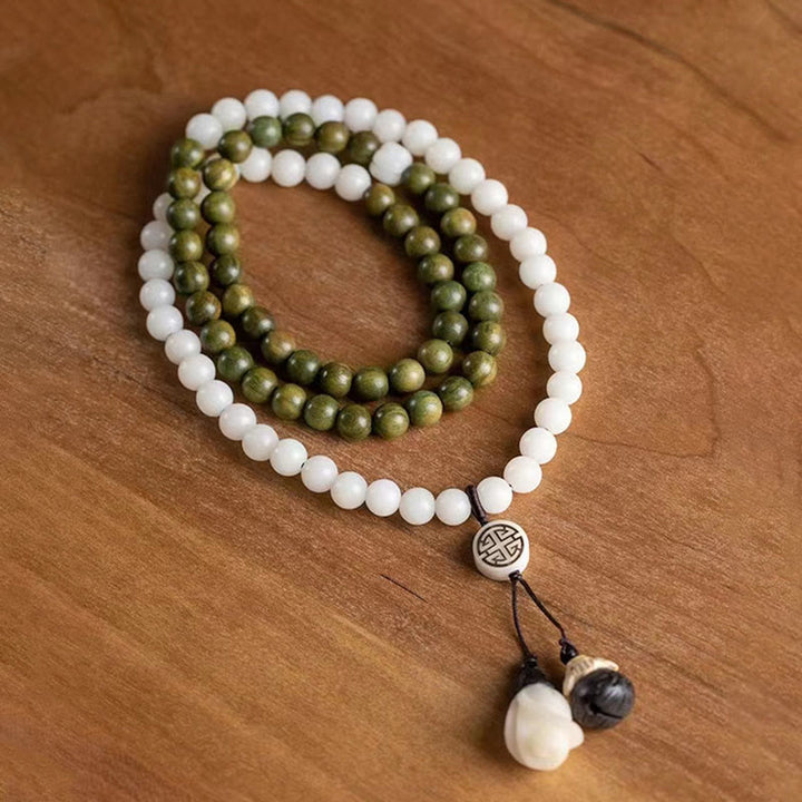Buddha Stones Natural Green Sandalwood Bodhi Seed Soothing Bracelet - image 2