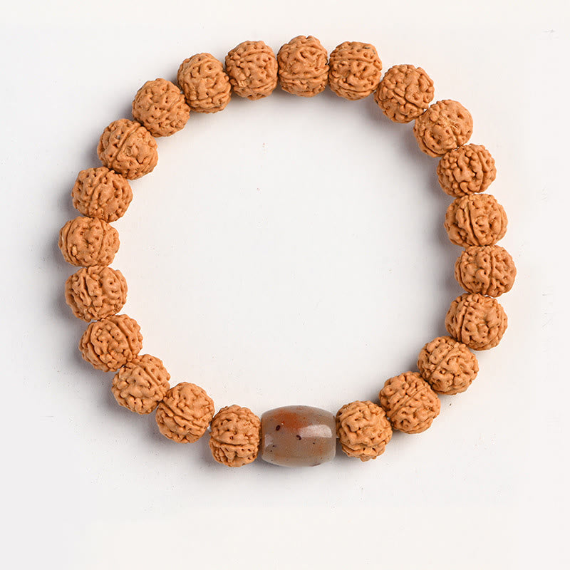 Buddha Stones Tibet Rudraksha Bodhi Seed Wealth Auspiciousness Bracelet - Shoushan Stone - image 16