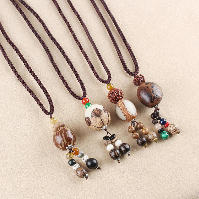 Buddha Stones Bodhi Seed Lotus Wisdom Harmony Necklace Pendant - image 0