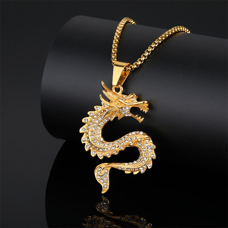 Buddha Stones Chinese Zodiac Dragon Zircon Protection Necklace Pendant - image 1
