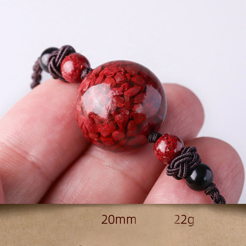 Buddha Stones Natural Cinnabar Stones Bead Blessing Necklace Pendant - 20mm - image 10