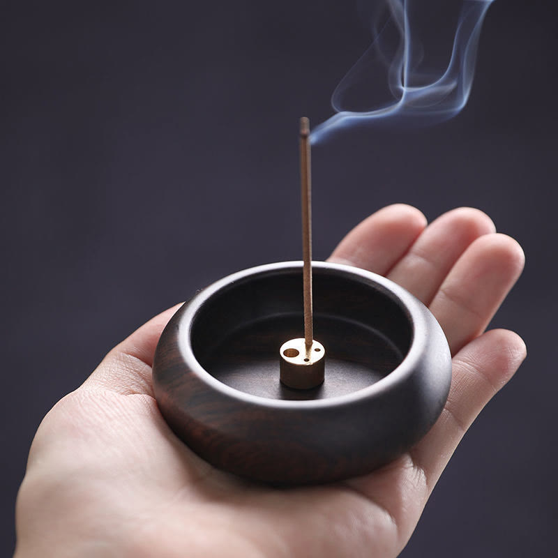 Buddha Stones Mini Ebony Wood Rosewood Meditation Healing Stick Incense Burner Decoration - image 2