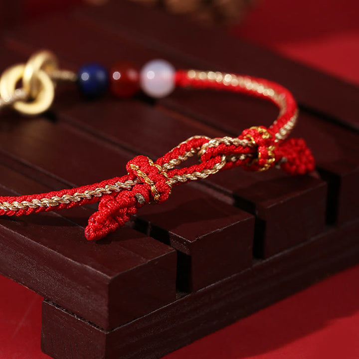 Buddha Stones 925 Sterling Silver Double Peace Buckle Lotus Auspicious Bracelet - image 4