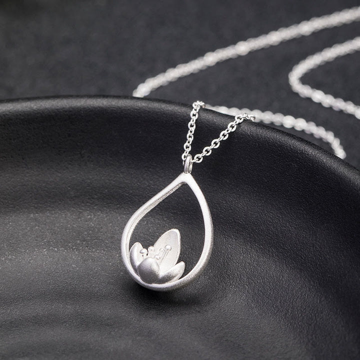 Buddha Stones 925 Sterling Silver Lotus Flower Floral Enlightenment Necklace Pendant - image 3