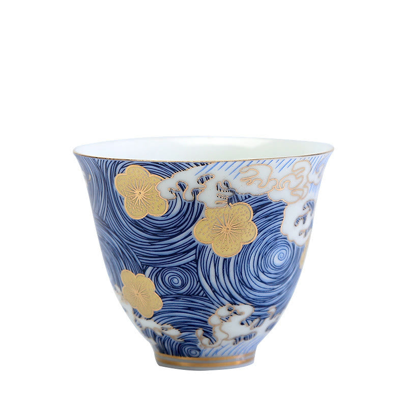Buddha Stones Vintage Ocean Sea Waves Ceramic Teacup Tea Cups - image 7