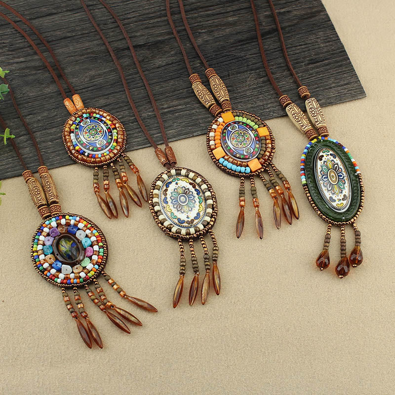 Buddha Stones Mandala Pattern Beads Creativity Necklace Pendant - image 0