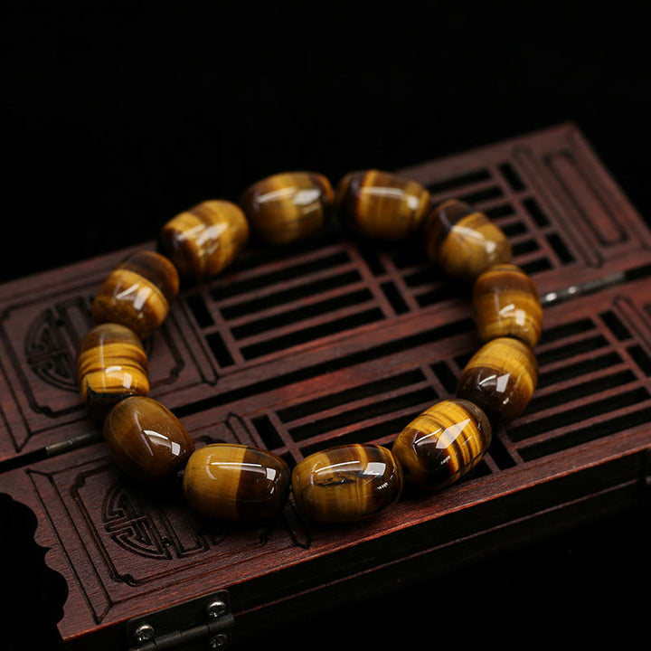 Buddha Stones Natural Tiger Eye Stone Integrity Willpower Bracelet - 11*16mm - image 0